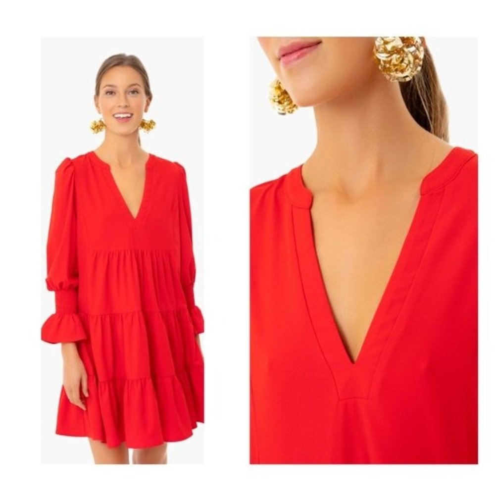 Pomander Place Red Tiered Mini Dress
